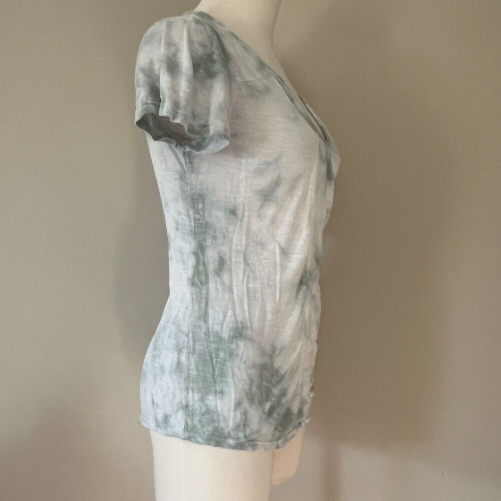 Knox Rose Tie Dye Short Sleeve Boho V-neck Tee Shirt Bohemian Blouse Top sz xs - Picture 3 of 8